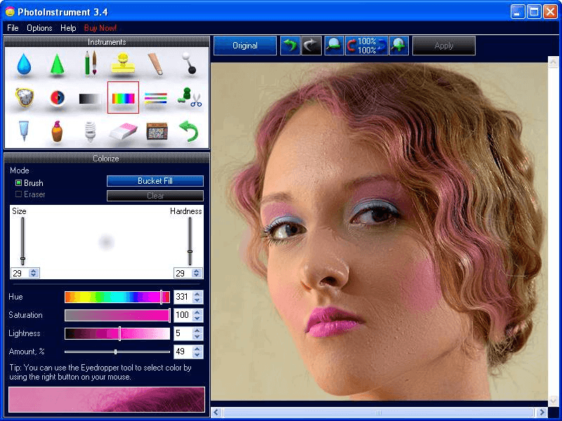 تحميل برنامج تحسين الصور وتجميل الوجه بالمكياج Photoinstrument